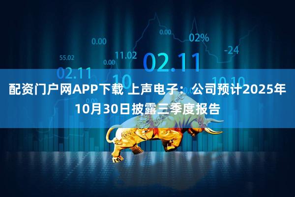 配资门户网APP下载 上声电子：公司预计2025年10月30日披露三季度报告